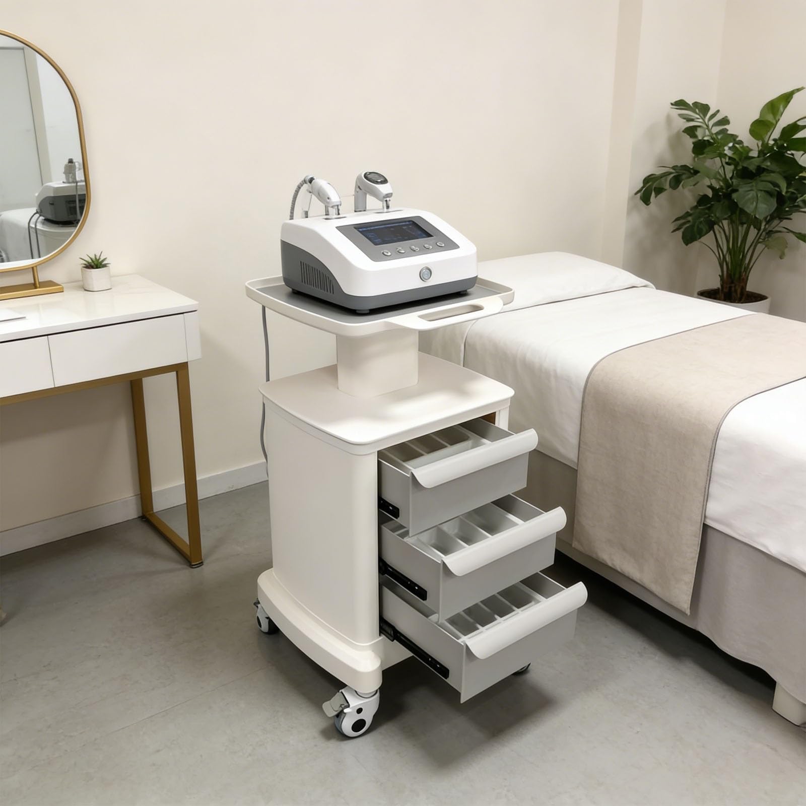 Wózek do salonu piękności Wózek kosmetyczny na kółkach z szufladami dla kosmetyczki Salon Spa