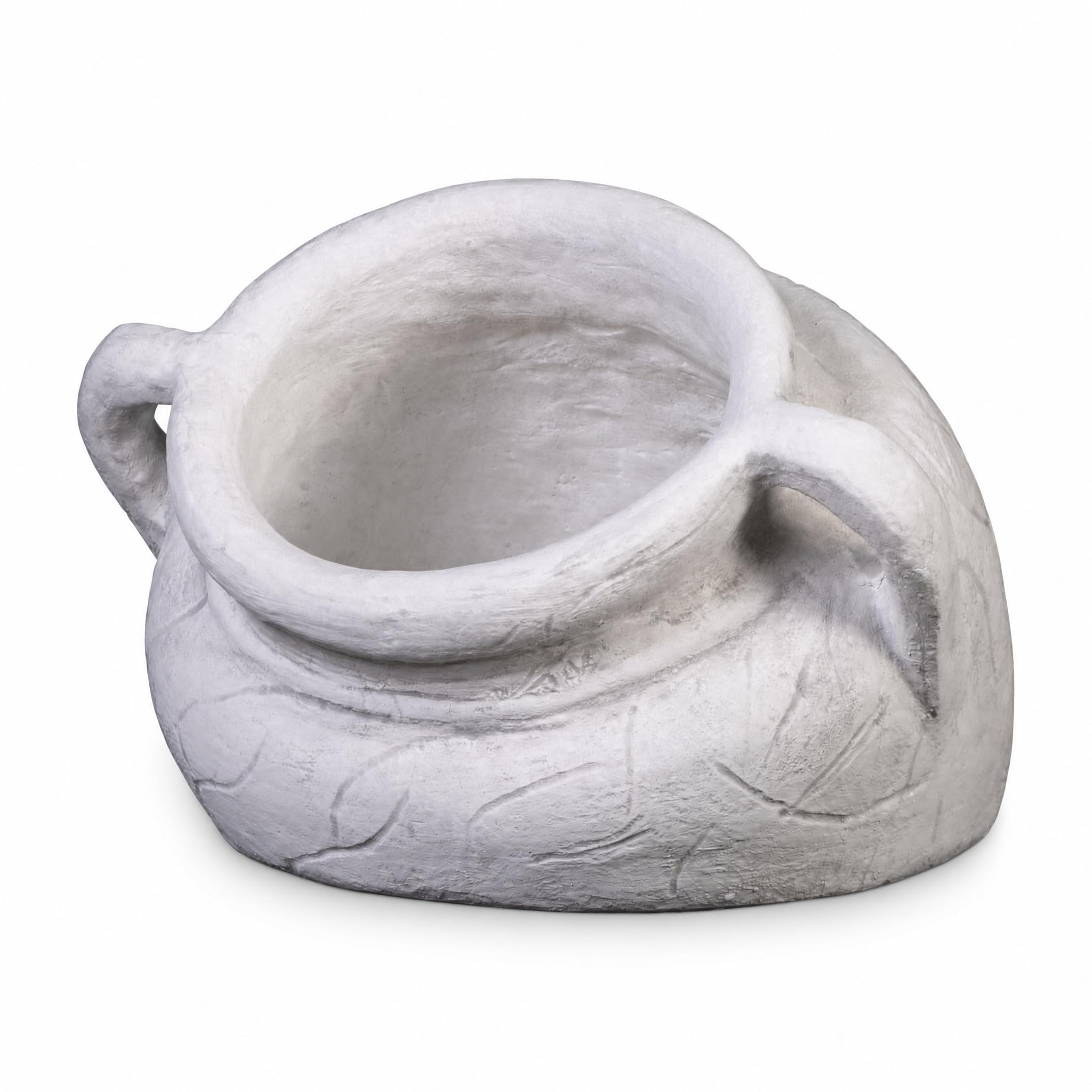 gartendekoparadies.de liegende Amphore, Blumentopf aus Steinguss, H 28 cm, Öffnung Ø 20 cm, Volumen ca. 6,5 l, 17 kg, frostbeständig bis -30 °C, Grau, Pflanzgefäß als Gartendeko