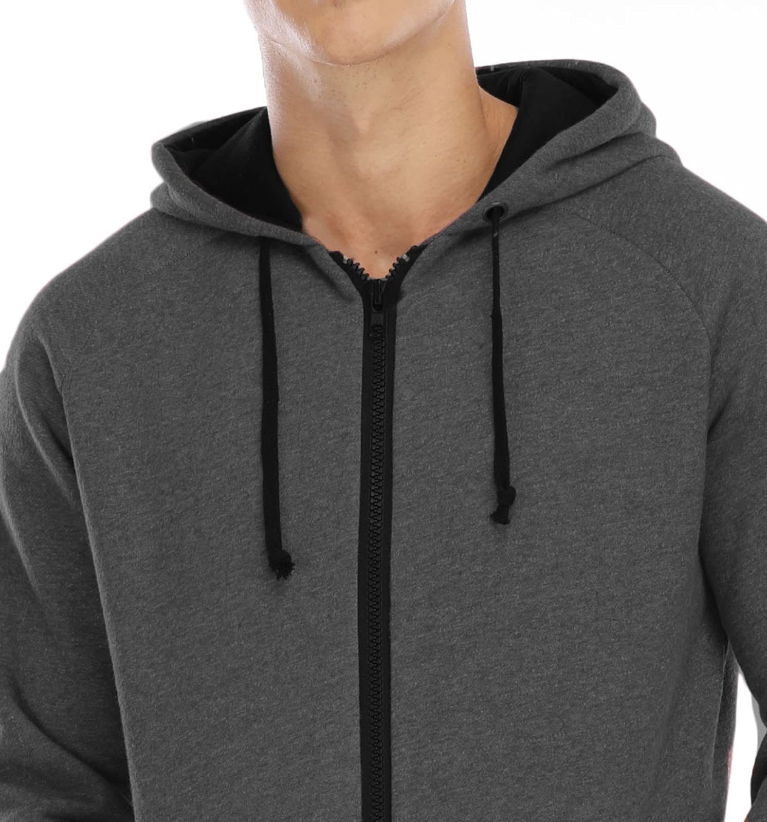 Genérico Mono Cremallera Cuello V Manga Larga Sudadera Capucha Pijama Hombre Ropa Dormir