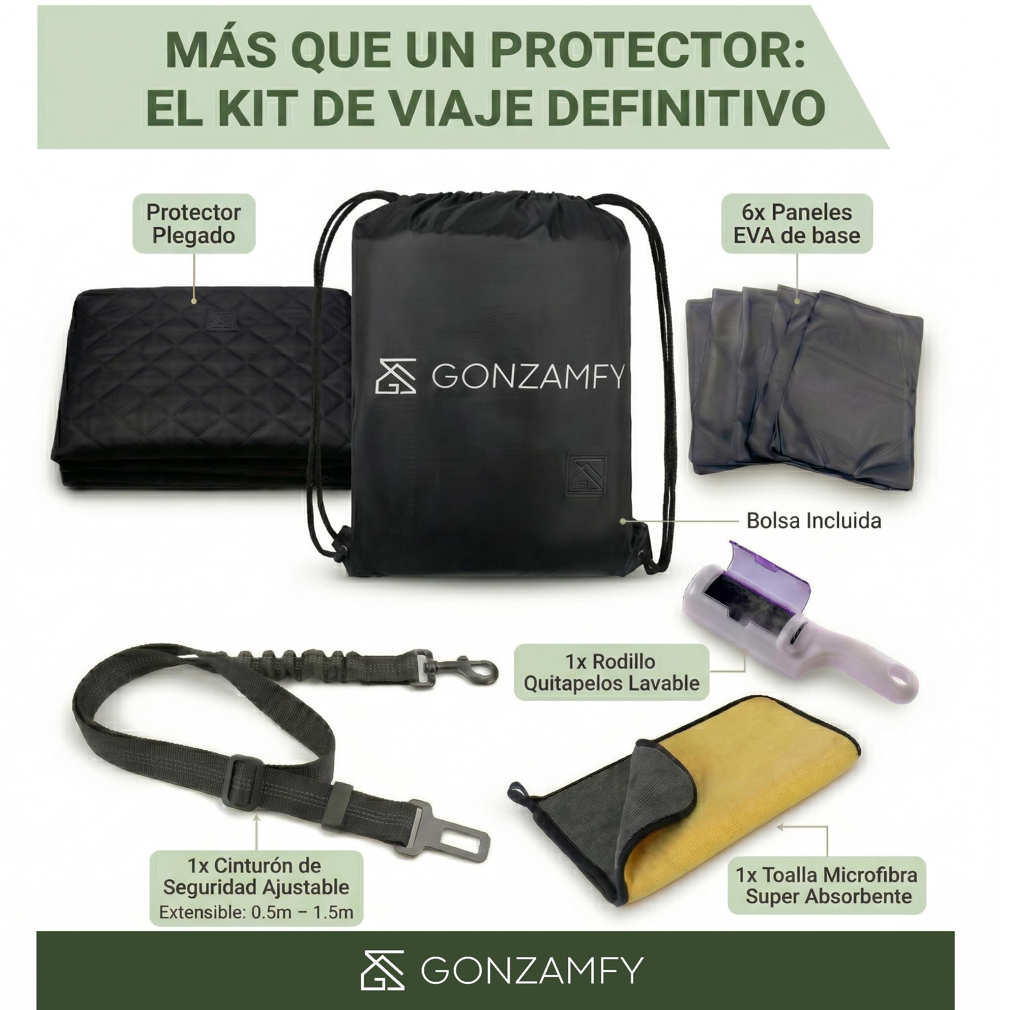 Funda Coche Perro, Base Estable, Ultra Impermeable y Antideslizante, Durabilidad Extrema de Tela Probada, 150kg, Protector Coche Perros Asiento Trasero para SUV y Coches