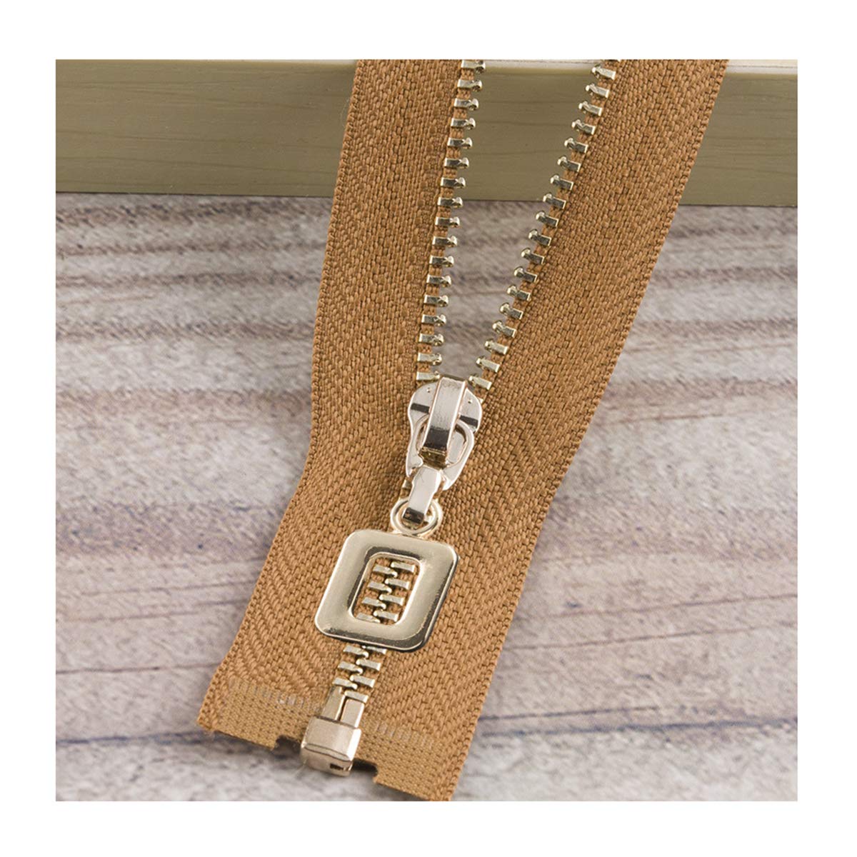 Invisible Zippers,Resin Coil Zippers,2Pc 3# 40cm/70cm Metal Zippers Open End Zip Closure for Sewing Bags Down Jacket Zipper Repair Kit DIY Clothing Accessories Red G,40cm (Color : Camel G, Size : 70