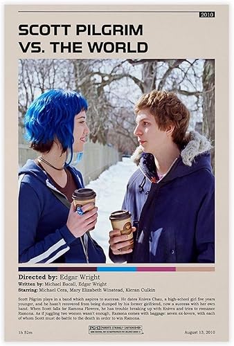 KEZONO Scott Pilgrim Vs The World 4 Movie Poster Canvas Poster Wall Art Decor Print Picture Paintings for Living Room Bedroom Decoration Unframe
