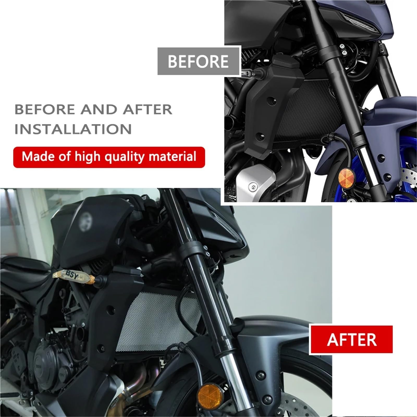 Refrigeración de Pinza de Freno Cubierta Protectora para Tanque de Agua de Motocicleta, Cubierta de Red de enfriamiento para radiador, Compatible con MT07 MT07 2025 MT-07 2025