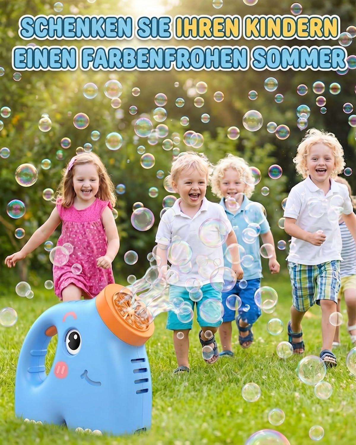 Maszyna do baniek mydlanych dla dzieci z 10 otworami wylotowymi, elektryczny pistolet do baniek mydlanych, zbiornik do wielokrotnego napełniania, w zestawie 2 płyny bąbelkowe, idealna zabawka do