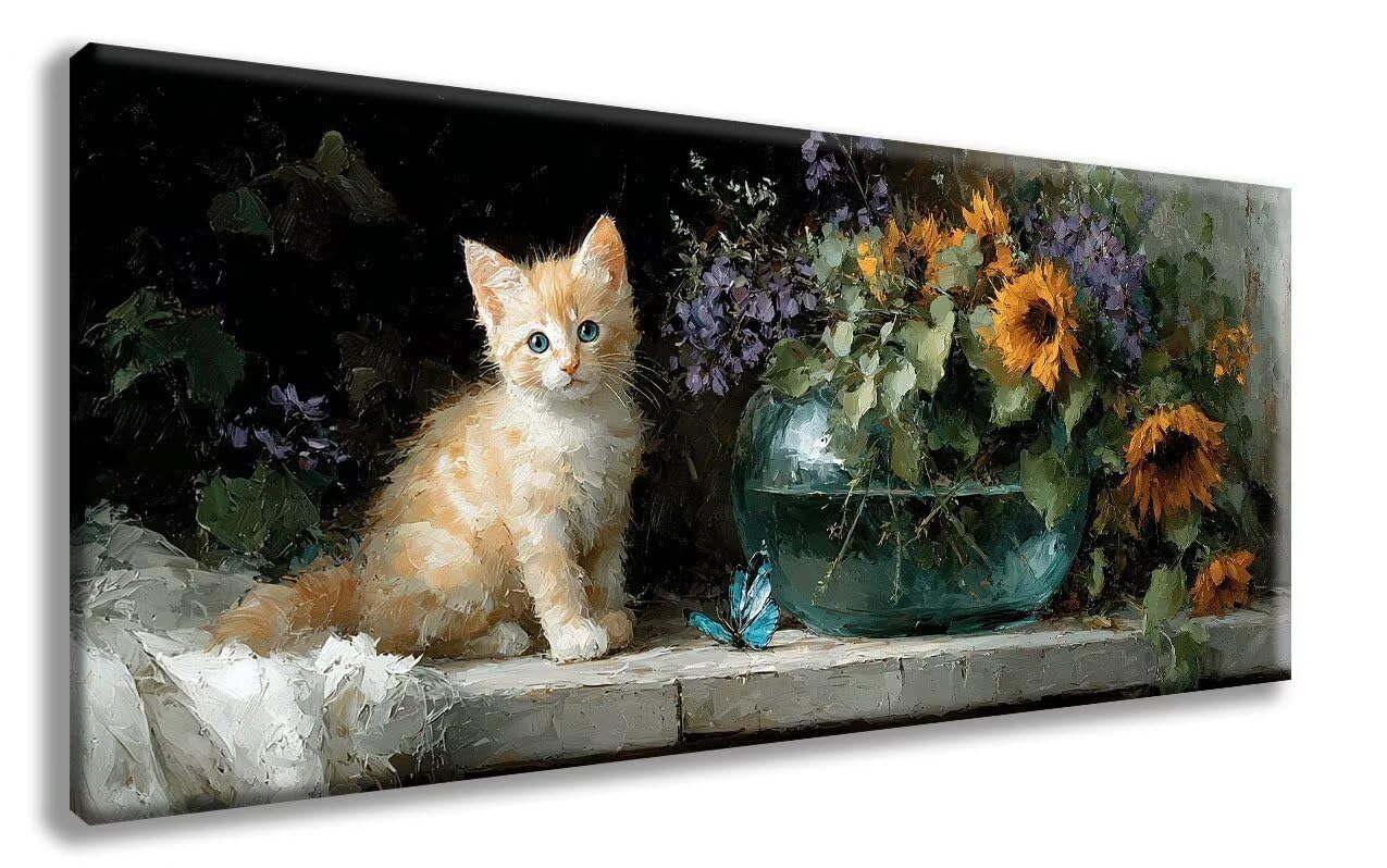 Malarstwo diamentowe w kształcie kota, kwiaty, dla dorosłych, duży, XXL, 70 x 140 cm, 5D, okrągłe, pełne wiertło, zestaw do majsterkowania, mozaika dla dorosłych, do dekoracji sypialni, na prezent