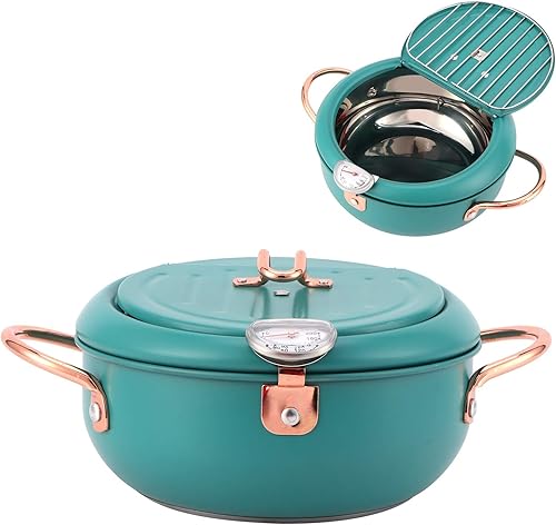 Miniatura 6 de WBTY Olla con termómetro Sartén japonesa de acero inoxidable para cocina de inducción, color verde oscuro