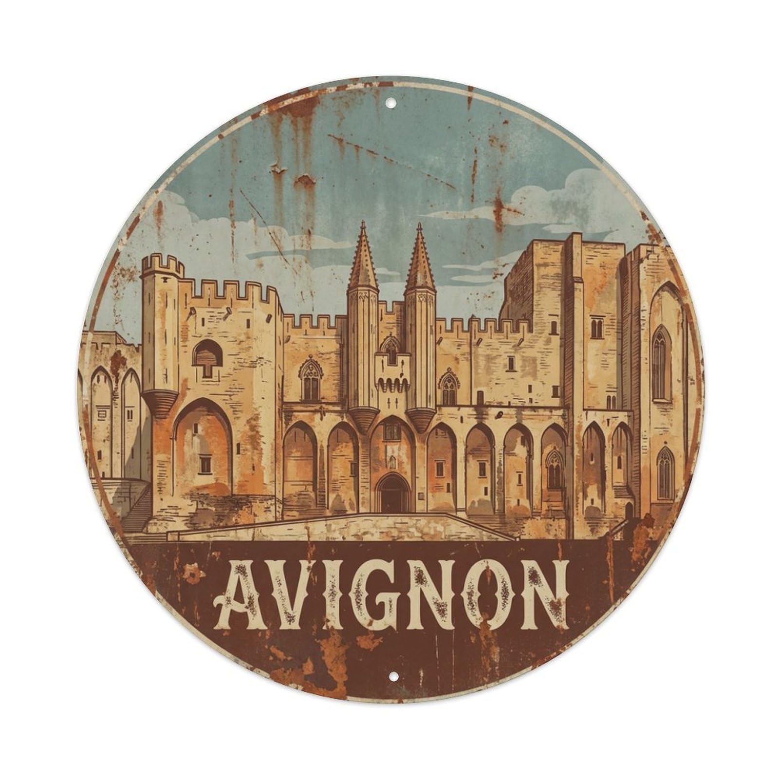 Metal Tin Sign France Retro Travel Avignon