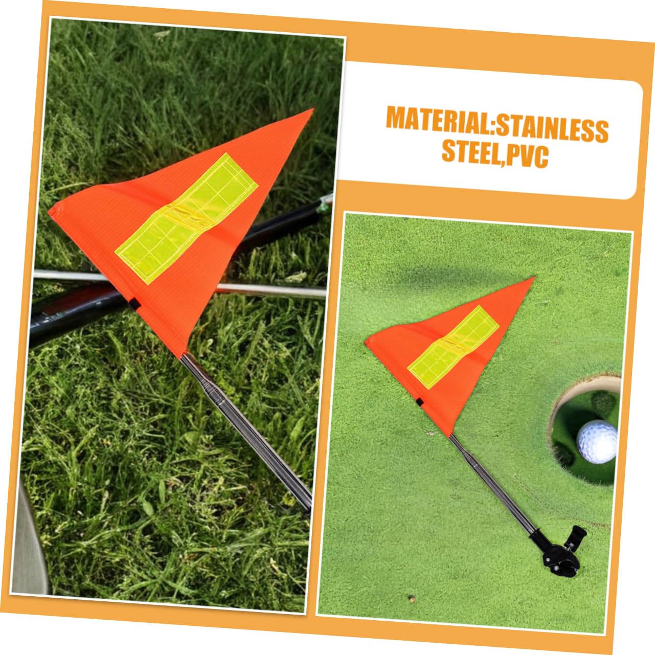 Hemobllo 2 Piezas Bandera de Seguridad Reflectante Ajustable para y Carrito de Golf Diseño Telescópico Naranja de Alta Visibilidad para Protección Nocturna