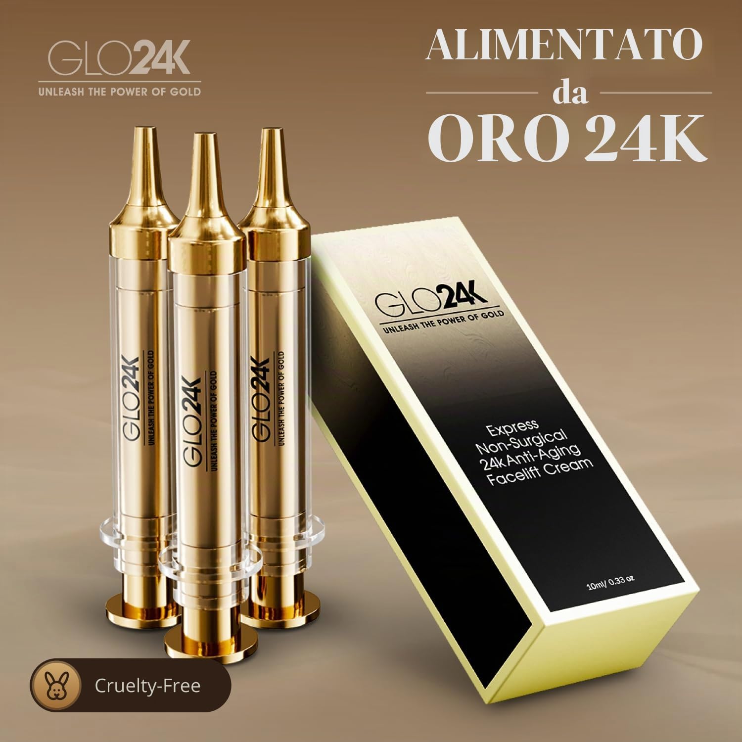 GLO24K Crema lifting istantanea con 24k, non chirurgica, antirughe ad azione rapida