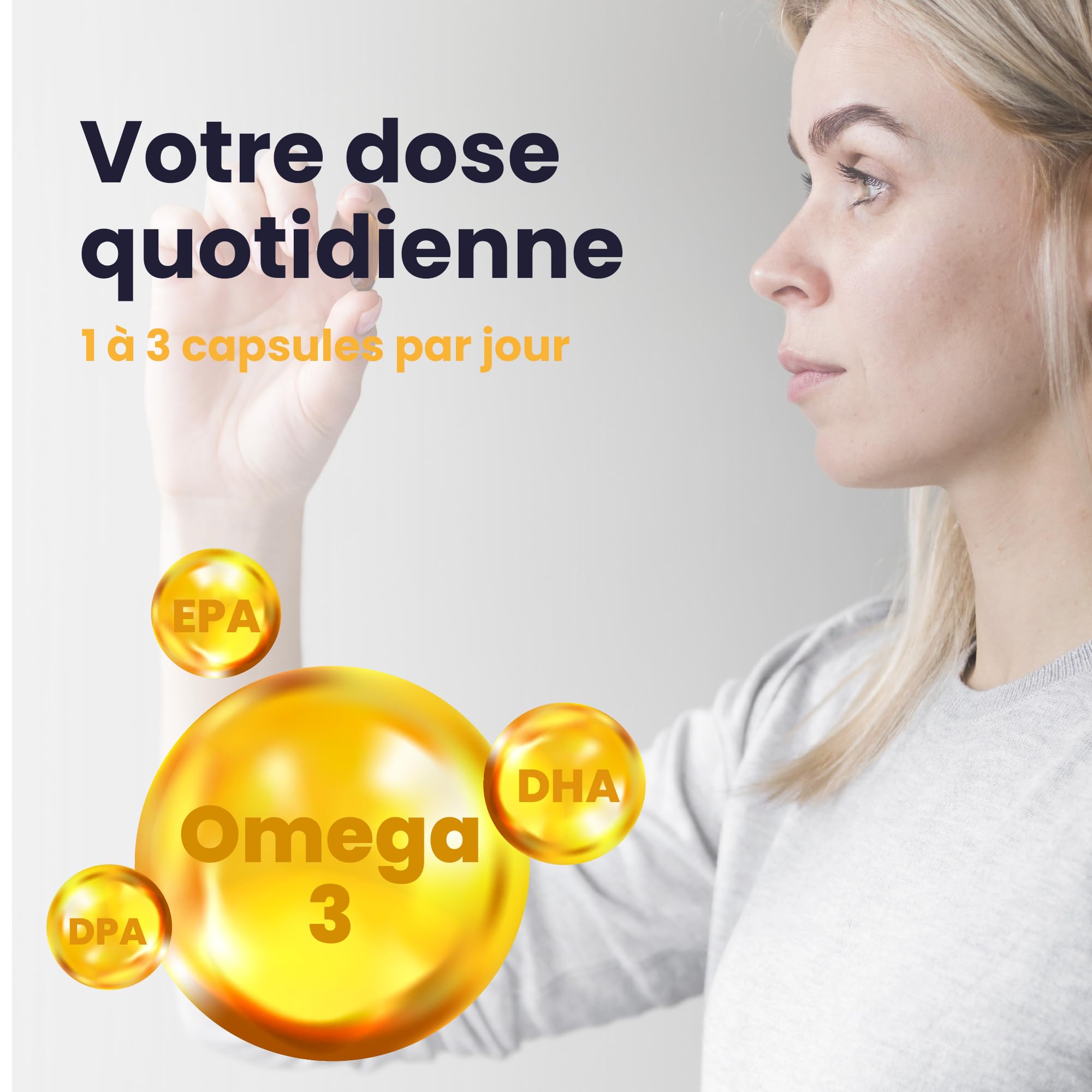 Brudy Lab Dreizol Omega 3 DHA 1500 avec EPA et DPA + Manganèse, Zinc et Cuivre - Haute Concentration - Renforce les Tissus Oculaires, Rétine, Santé Cardiaque et Cérébrale - 60 Capsules
