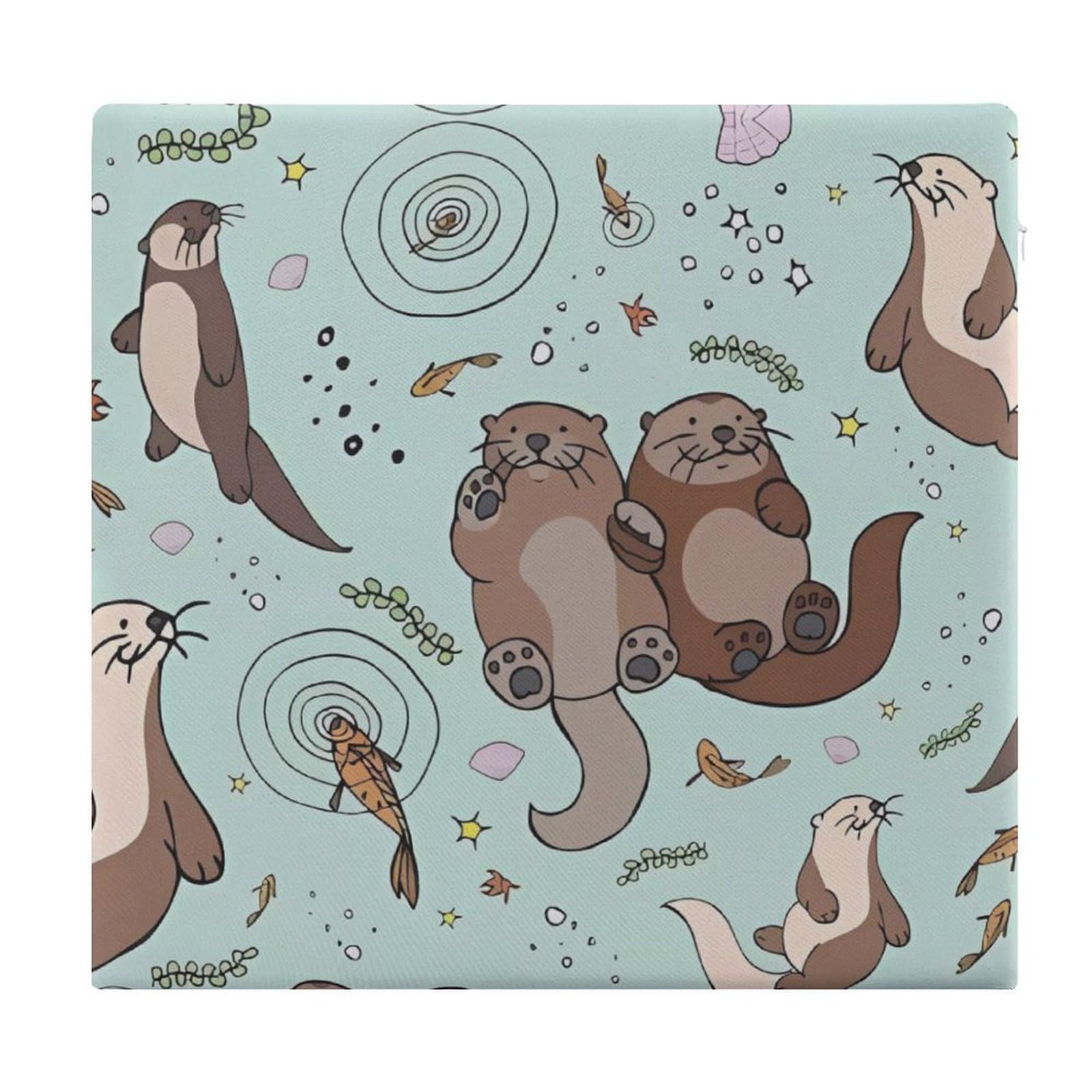 Cojín de espuma viscoelástica animado de 38x35 cm con funda extraíble para sillas de comedor