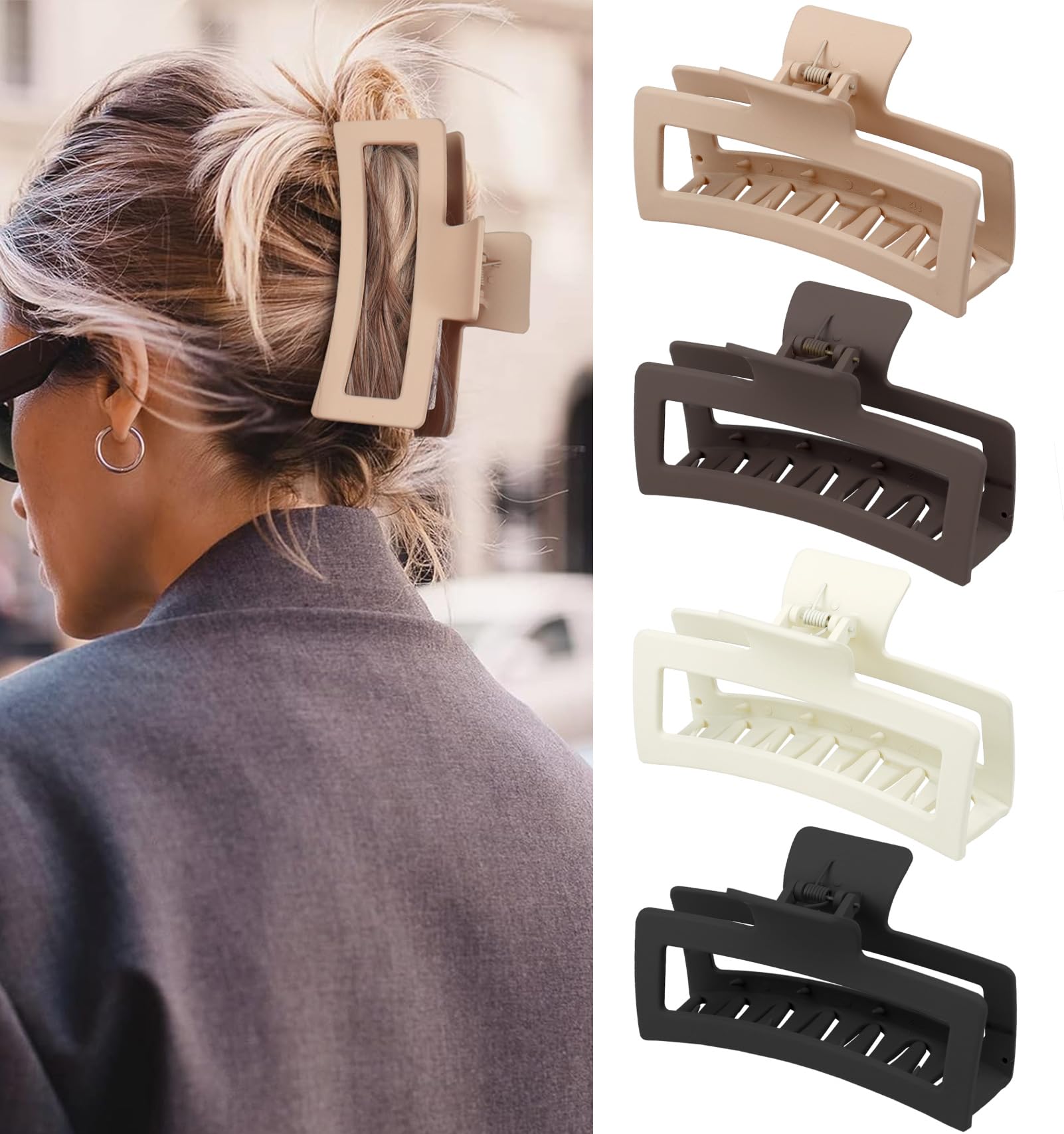 PROPOG Pinzas Pelo Mujer Grandes, 12.9cm Pinzas para el Pelo Grueso Hair Clips, Pinza Pelo Mujer Antideslizantes Pinzas de Pelo