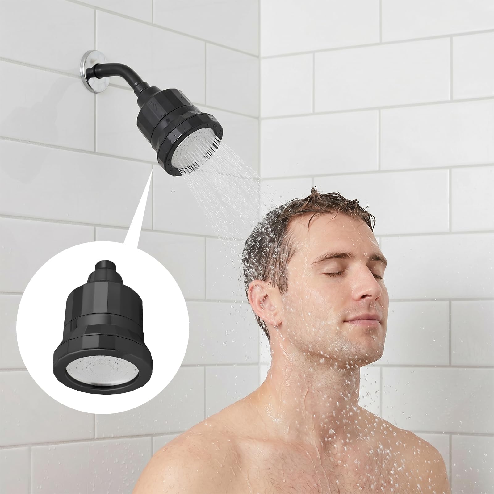 Pommeau de douche avec filtre augmentant la pression, filtre à eau pour