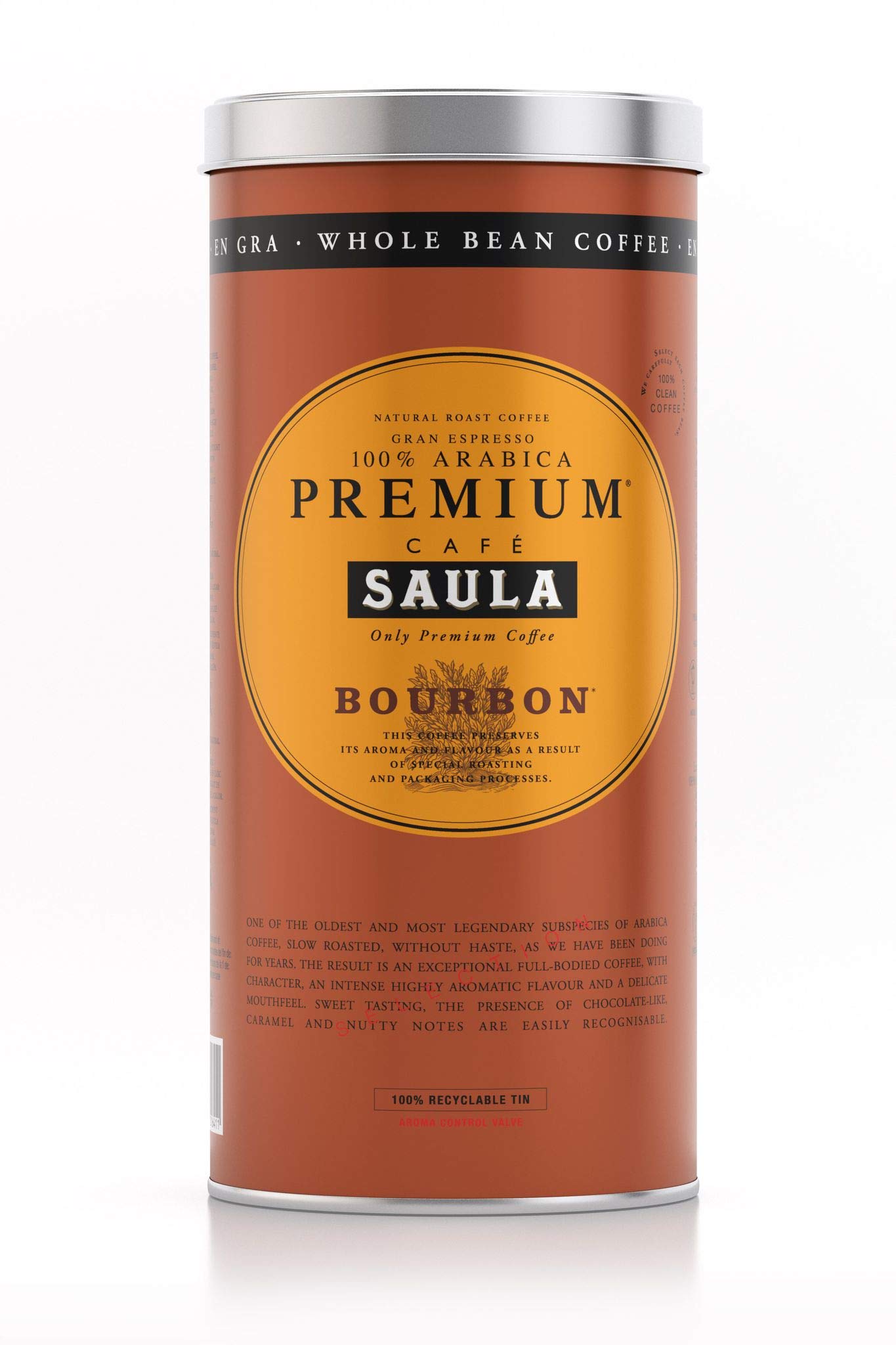 Café Saula Pack 2 Latas Gran Espresso Premium Bourbon 500g. Grano 100% Arábica