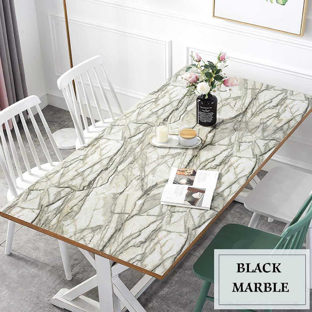 Couverture de table en vinyle marbre blanc pour vos repas de famille