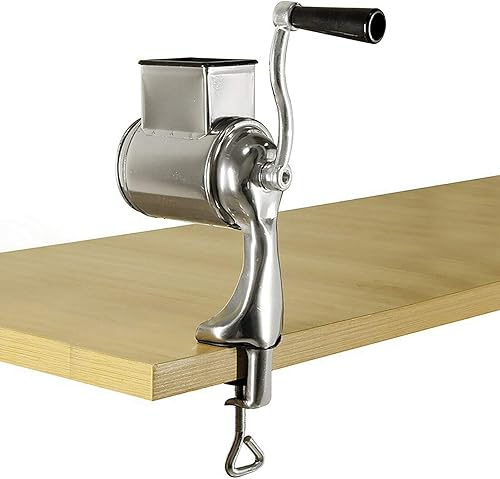 Miniatura 3 de Rallador de queso giratorio manual – Rebanador redondo de verduras con 5 cuchillas intercambiables de acero inoxidable para verduras, nueces,