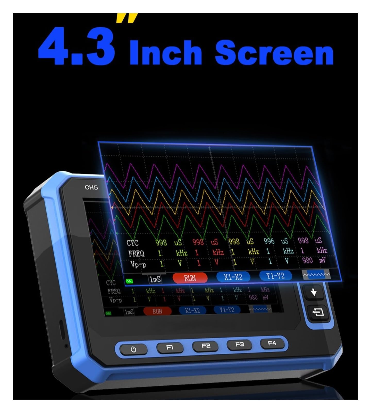 Osciloscopio digital, Osciloscopio portátil OS-5C de 1 MHz, herramienta profesional análisis multicircuito 5 canales(OS-5C WIFI version)