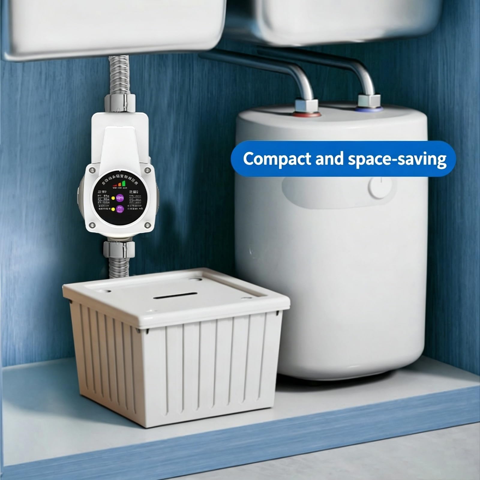 Bomba de aumento de presión de agua, bomba inteligente con arranque/parada automática para ducha, caudal ajustable de 3 velocidades (15-25 L/min), con protección contra funcionamiento en seco
