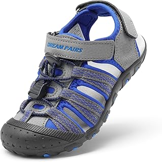 DREAM PAIRS Boys Girls Summer Outdoor Athletic Sport Sandals Hiking Beach Casual Closed Toe Adjustable Multicolor for Todd...