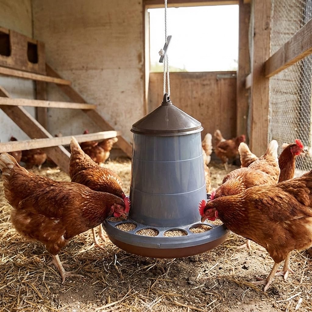 Mangiatoia tramoggia gallina per appendere 16 kg, dimensioni 46 x 55 cm