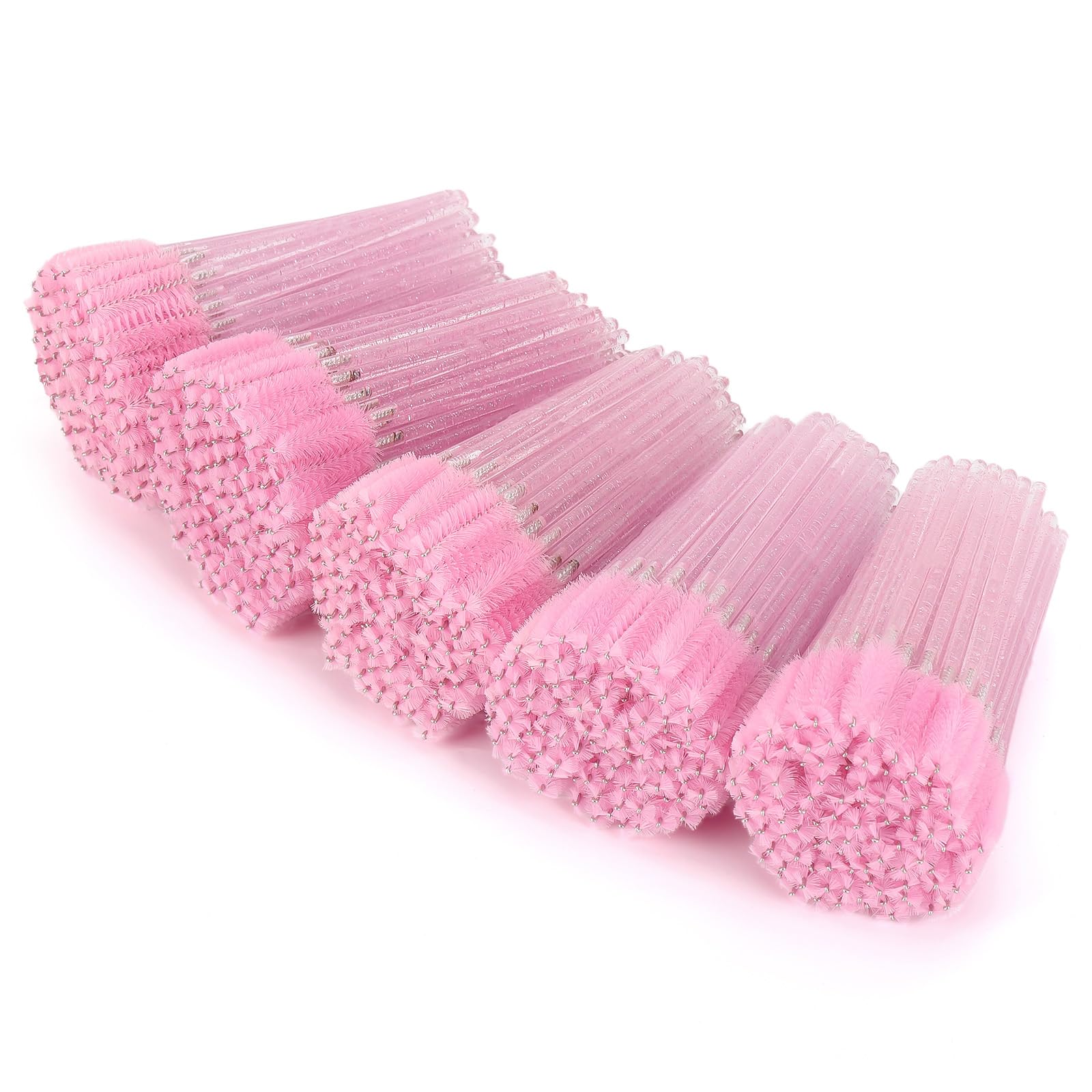 Tbestmax 500 Disposable Mascara Wands Eyelash Brush Spoolies for Eyebrow Eye Lash Extension Pink