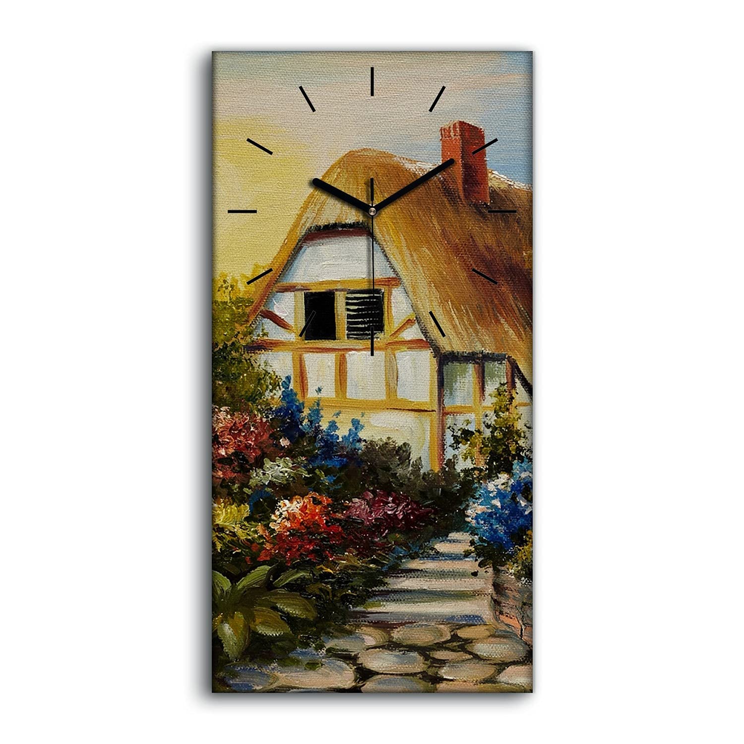 Horloge Silencieuse sans Tic-Tac Décoration Nature en Toile Canvas 30x60cm