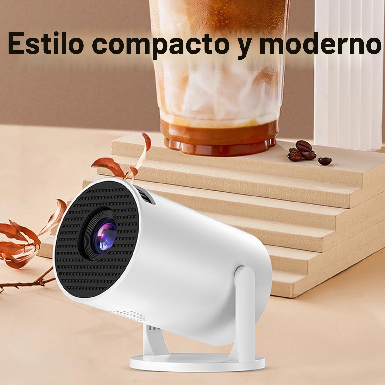 Proyector HD Hogar LED 50 ANSI WiFi Integrado Altavoces Sonido Envolvente Múltiples Interfaces Soporte Proyector Inteligente Portátil para Películas