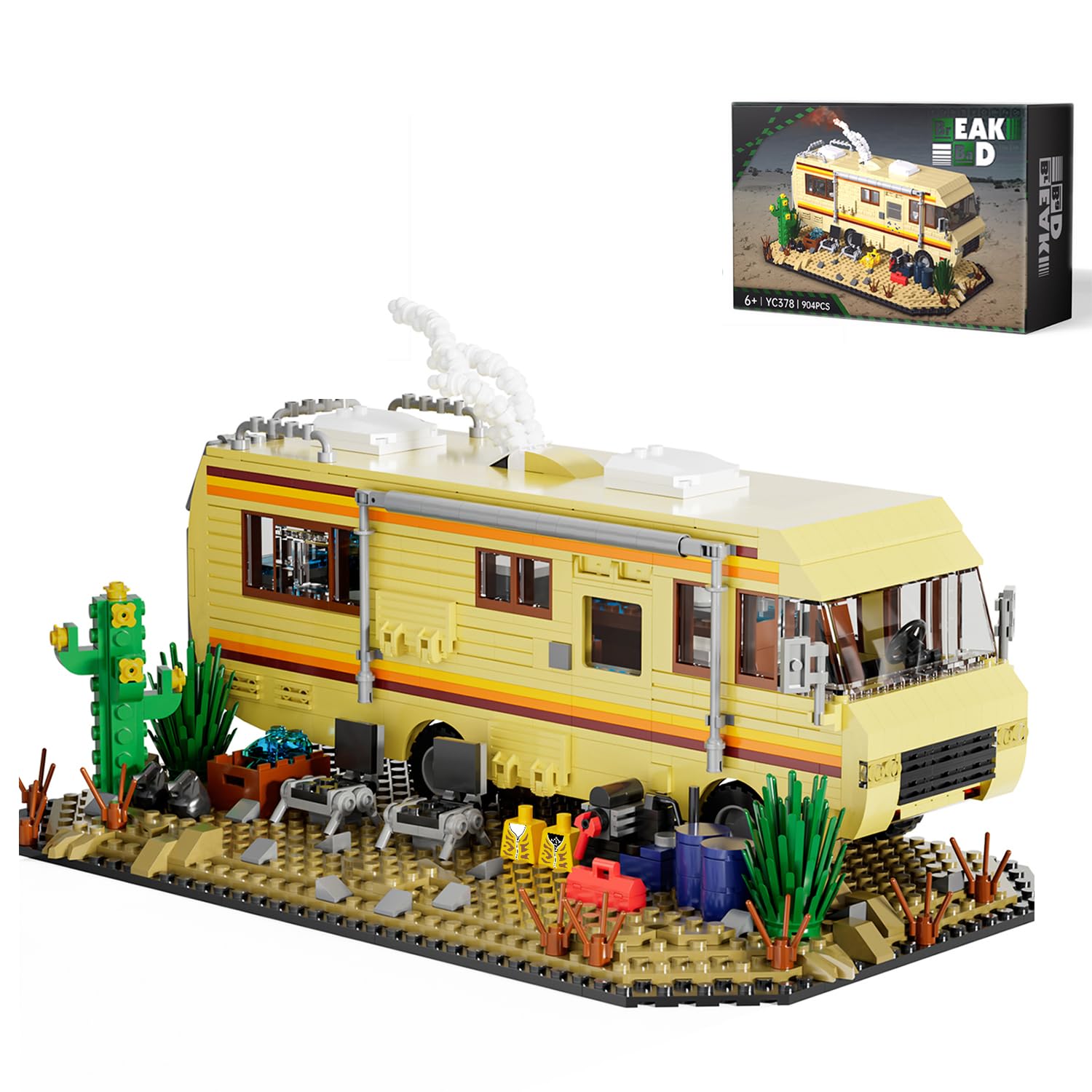 Breaking RV Adventure Building Set, MOC Upgraded Classic Scene, Compatible with Lego for Adults, for Adults and Avid Fans