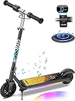 Gyroor H30 Max Kids Electric Scooter - 150W Motor, 10 MPH Top Speed, Dual Brakes, Adjustable Height, Bluetooth Speaker & LED Lights