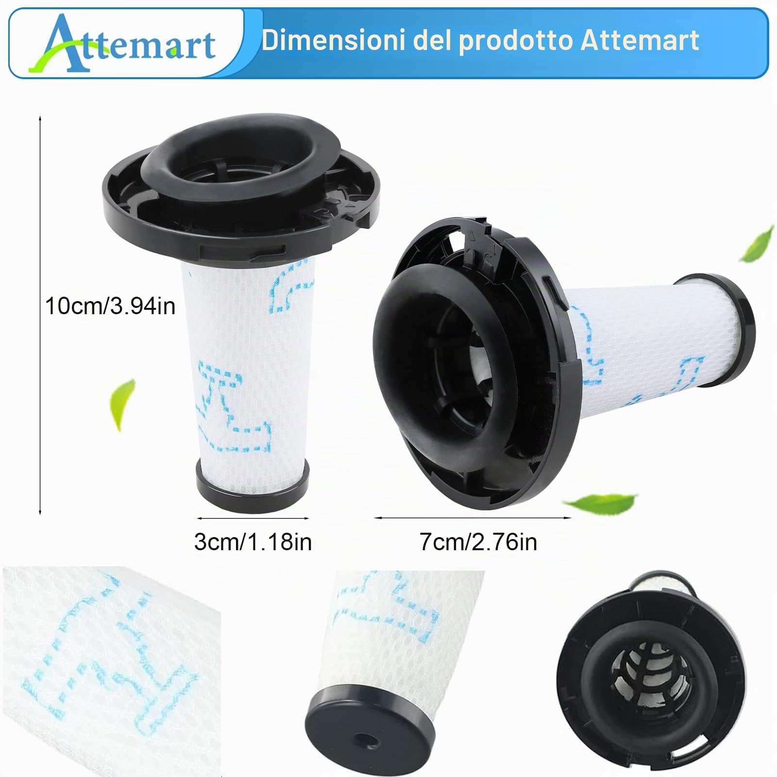 Filtri di Ricambio per Rowenta X-Pert 7.60 Animal/X-Force Flex 9.60 Aqua RH6A31 RH6A33 RH6A73 RH20C0 RH2077 X-Nano RH1127 RH1129 Aspirapolvere Accessori, Alternativa a ZR009010, 3 pezzi