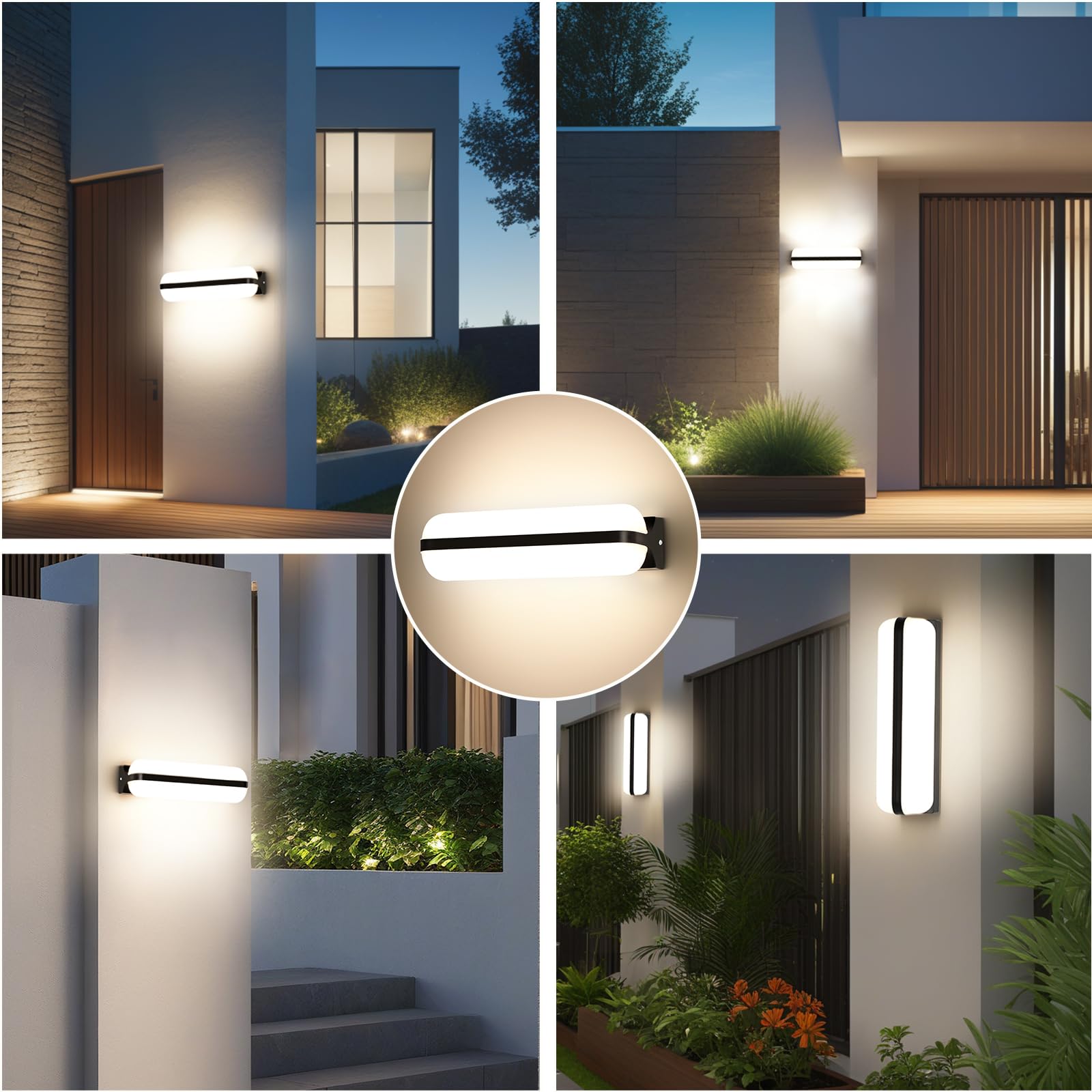 VivaLet LED Applique Murale Intérieure/Exterieur 20W 2000LM, Éclairage Par le Haut et Par le Bas Luminaire Extérieur, 4000K IP65 Etanche Lampe Exterieur Murale Applicable Balcon Couloir Cave Jardin WC