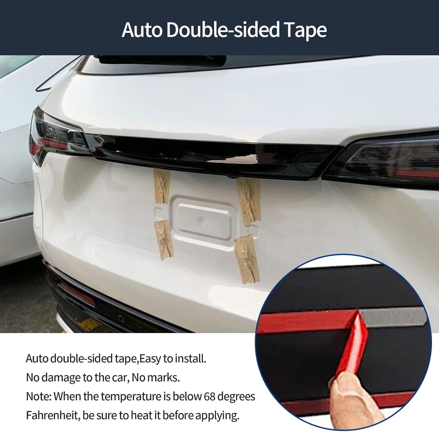 Exterior Rear Trunk Lid Tailgate Upper Strip Cover Trim Compatible with Honda New HRV HR-V 2026 2025 2024 2023 Car Accessories ABS 1PCS(Glossy Black Style)