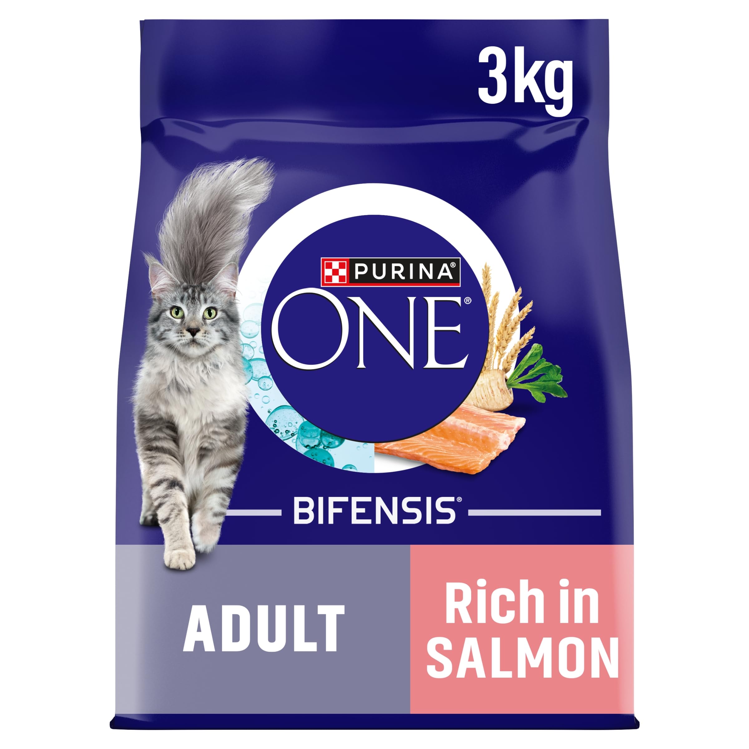 PURINA ONE Salmon Dry Cat Food 3kg (Pack of 4)