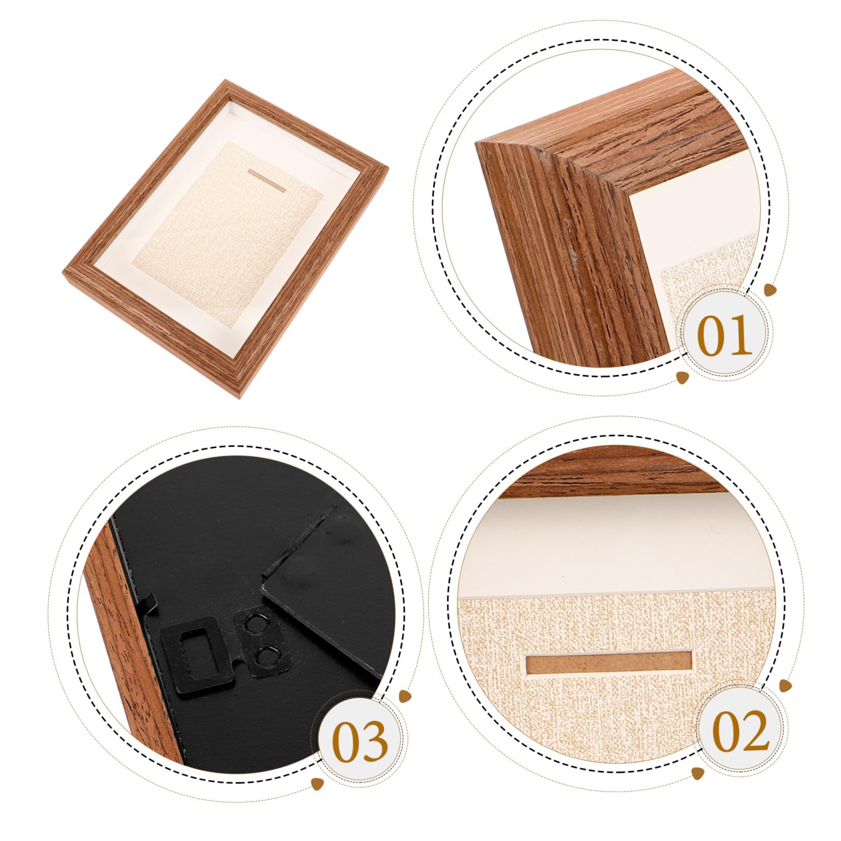 TOYANDONA Marco para Medallas de Maratón 7 Pulgadas Caja Expositora de Madera Color Café