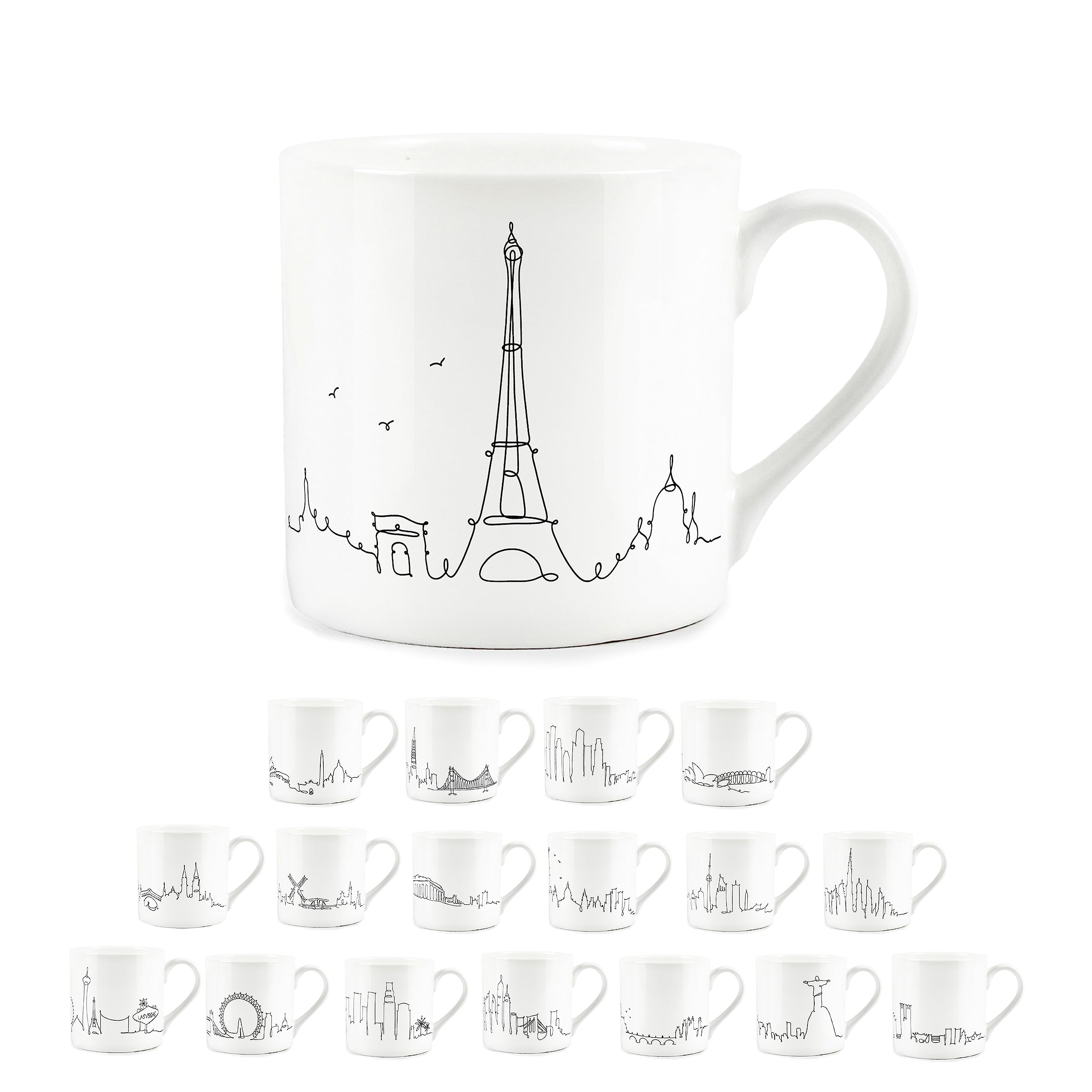 Purely Home Amsterdam City Skyline Collection - Bone China Mug White Coffee/Tea Present Gift for Travel Lovers - Image 4