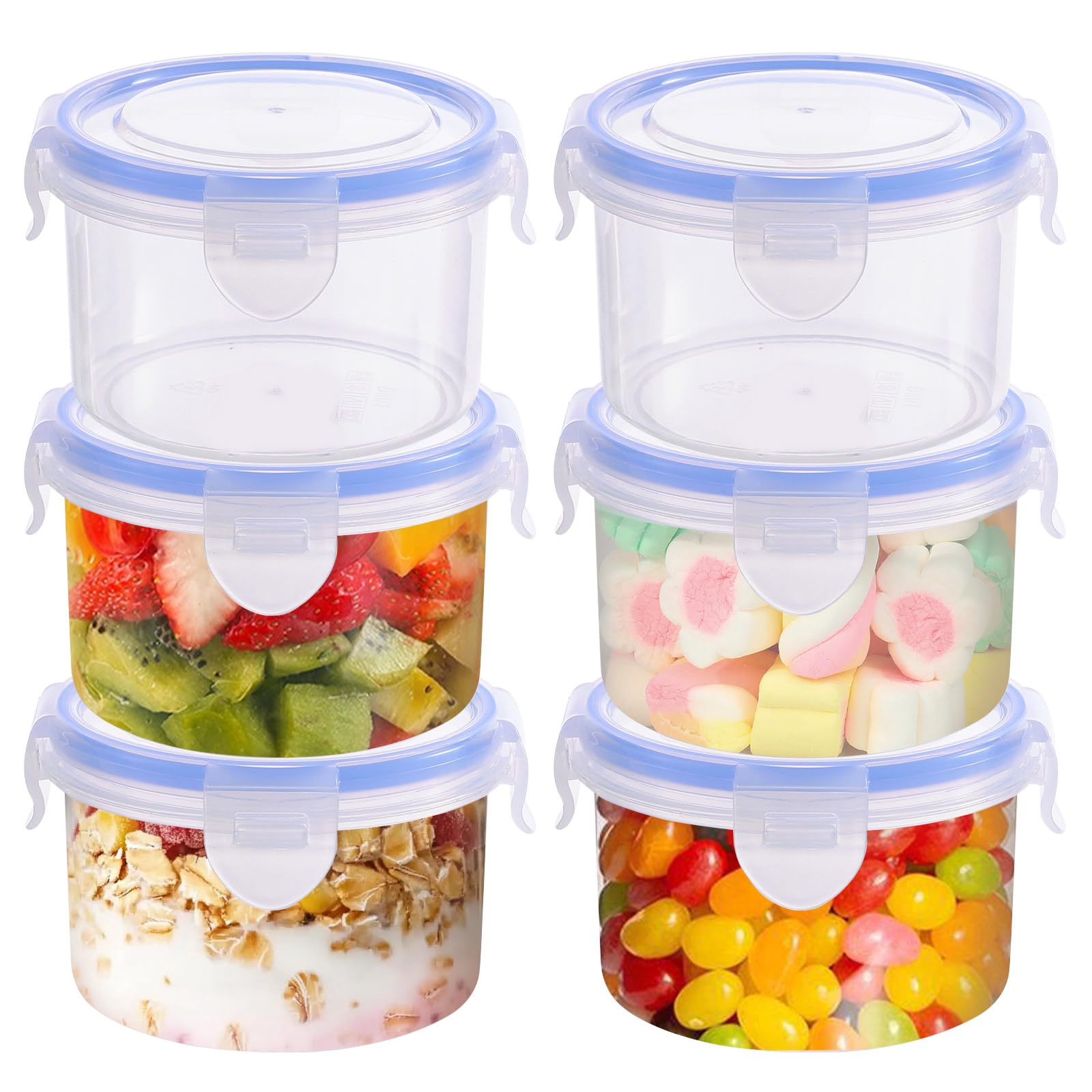 Lot De 6 Petits Récipients Alimentaires Réutilisables En Plastique De