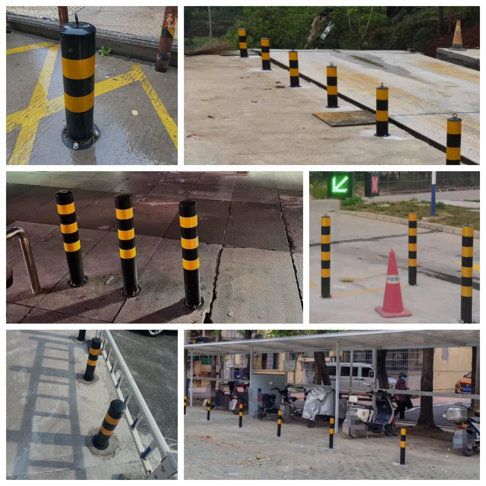 Heavy-Du zdejmowany żółty bezpieczny słupek, zamykany stalowy słupek z paskiem odblaskowym, idealny na podjazd, parking i plac budowy