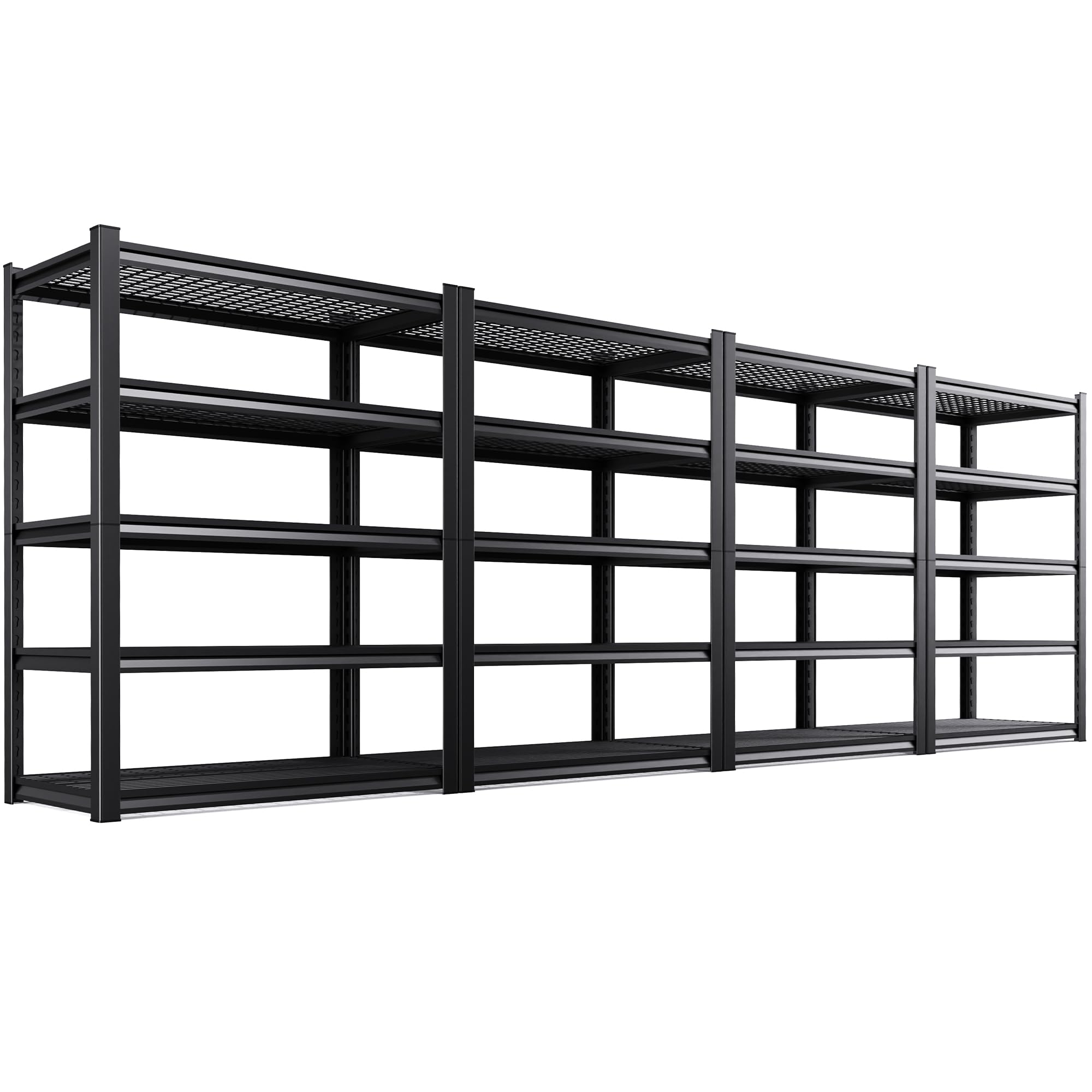 Set of 4 71"H Garage Shelving-3000LBS 5 Tier Storage Shelves,Adjustable Heavy Duty Metal Shelving Unit and Storage Large Wire Rack,Utility Steel Shelf For Shop Warehouse Industrial Pantry 71"x35"x16"