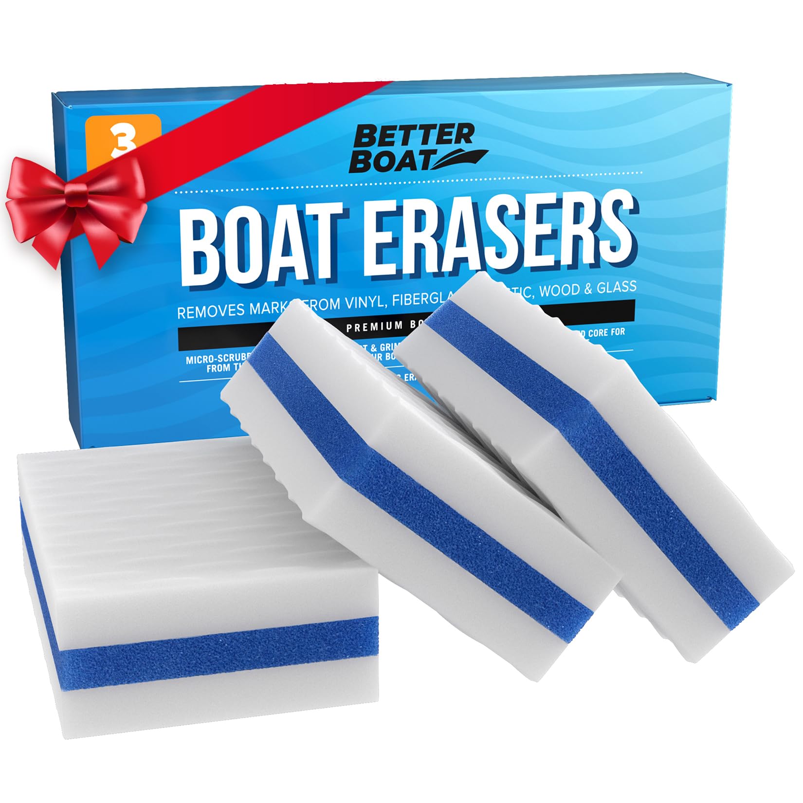 Premium Boat Scuff Erasers | Boating Accessories Gifts for Cleaning Boat Accessories or Gift for Pontoon Fishing Jon Boats Decks Vinyl Boat Cleaner Hull Cleaner Gadgets for Men and Women