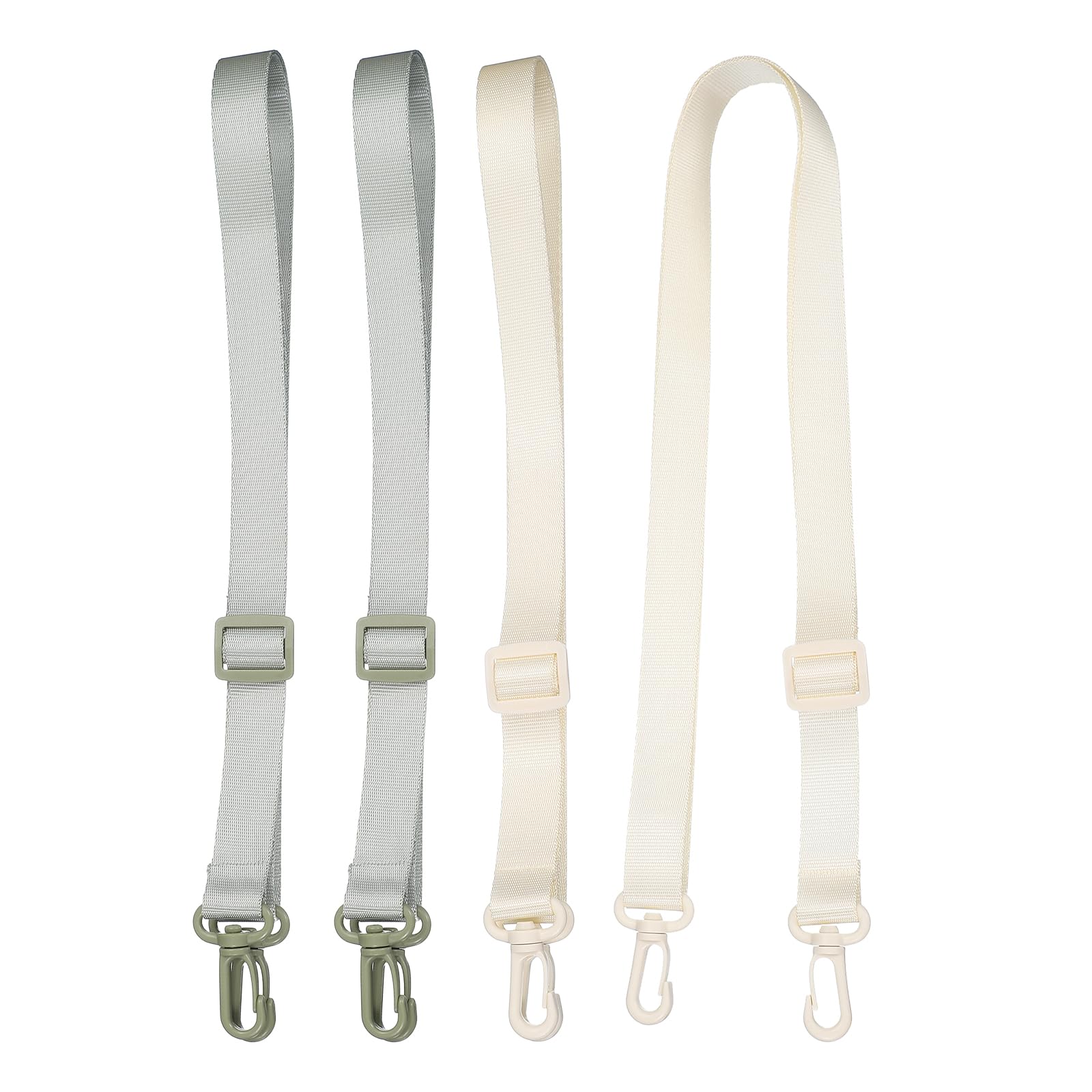 sourcing map Water Bottle Holder Lanyard, Polyester Water Bottles Sling Strap Adjustable Water Bottles Holder Shoulder for Outdoor Camping Walking, White/2 PCS+Light Green/2 PCS