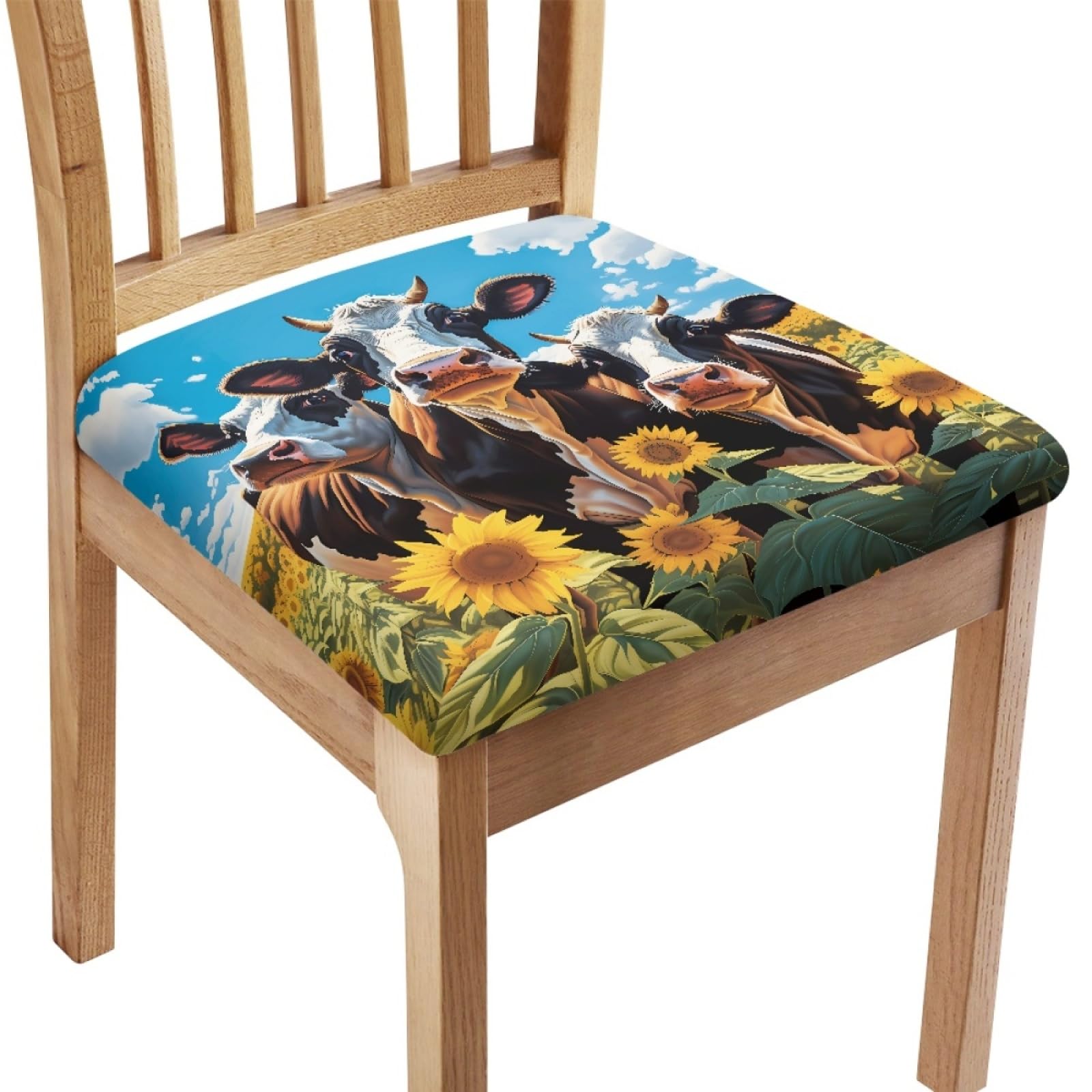 Fundas Sillas Vaca Cojines para Sillas Comedor Elásticas, Funda De Silla Extraíbles Y Lavables, Protectores De Asiento para Banquetes, Cocinas, Fiestas.