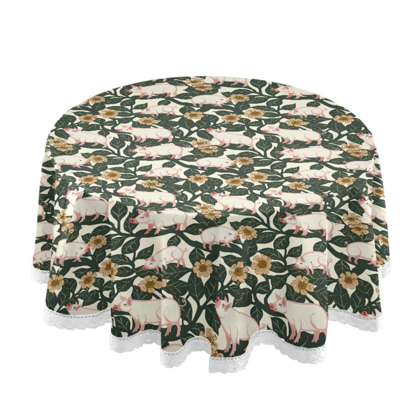 Nappe ronde William Morris Pig lavable pour table sans tache