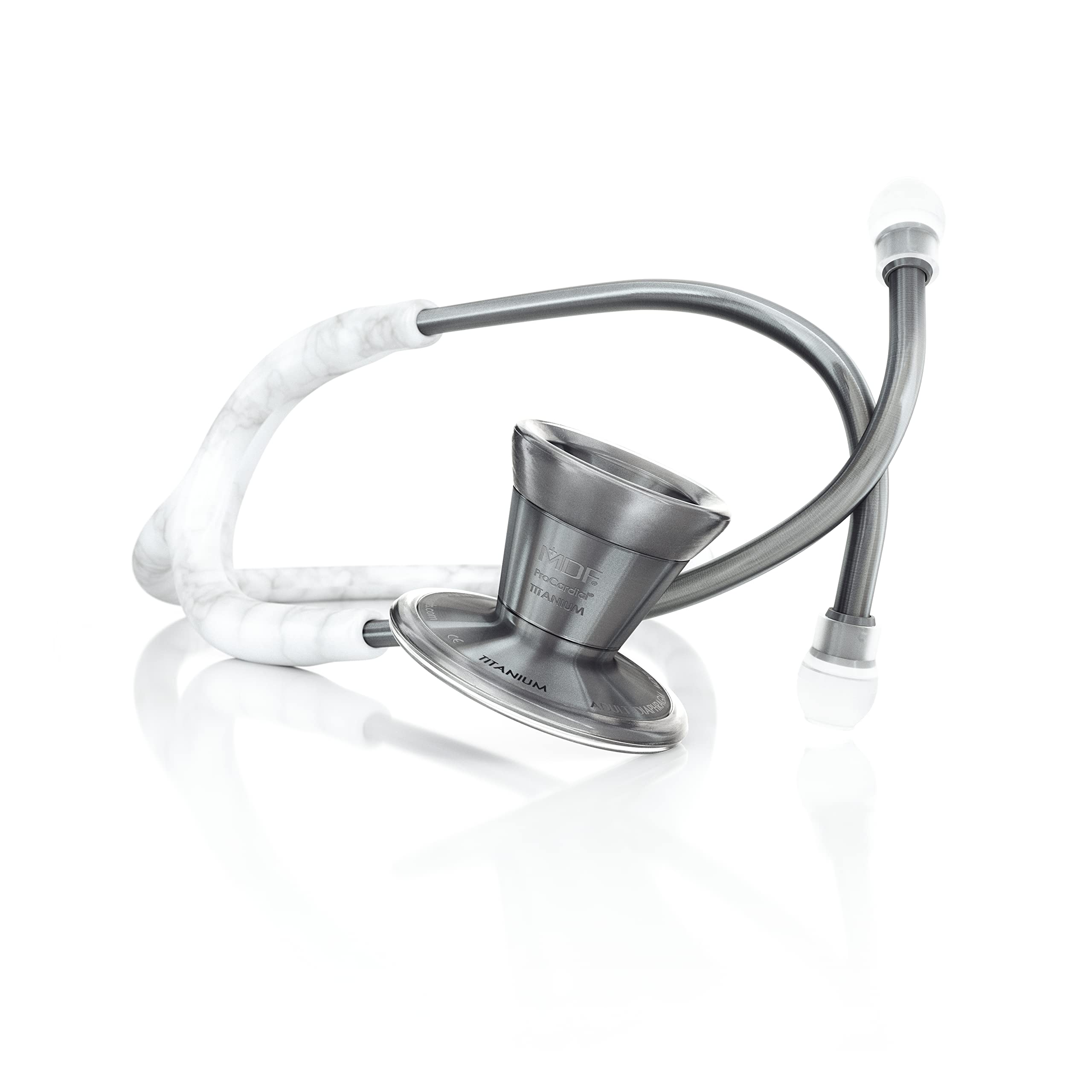 MDF Mármol/Metalika ProCardial Estetoscopio de Cardiología, Titanio Ligero, MDF797TMBMT + MDF Portátil Estuche Rígida para Estetoscopio - Mediano (MDFSCM12)