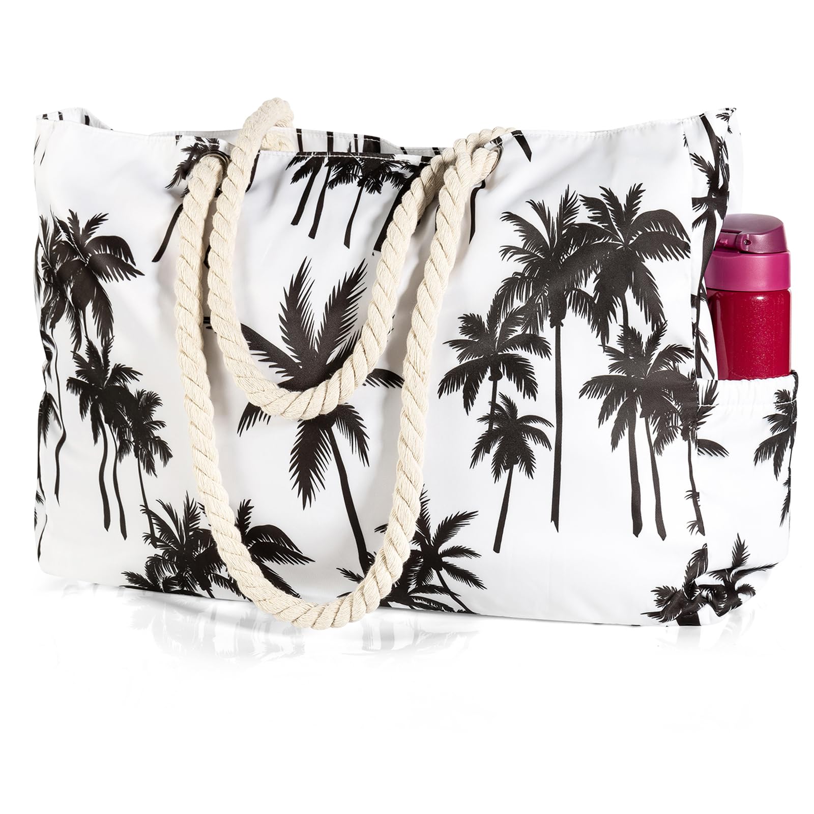 KUAK Beach Bag, Large Beach Bags for Women Waterproof Sandproof Beach Tote Bag with Zipper and Pockets for Pool Family