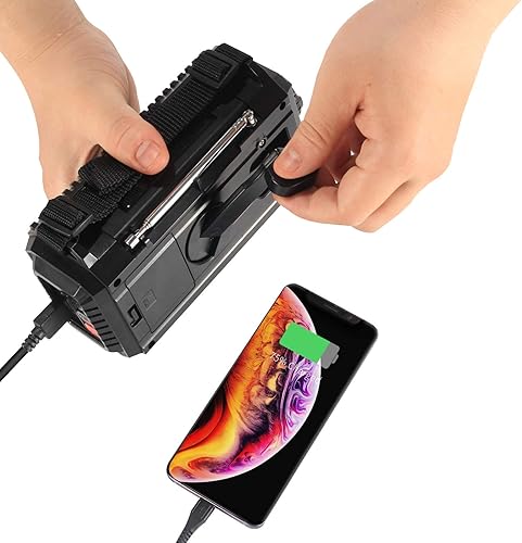 Miniatura 4 de Radio digital automática NOAA meteorológica con pantalla LCD, batería de iones de litio de 5000 mAh+radio meteorológica de emergencia alimentada por