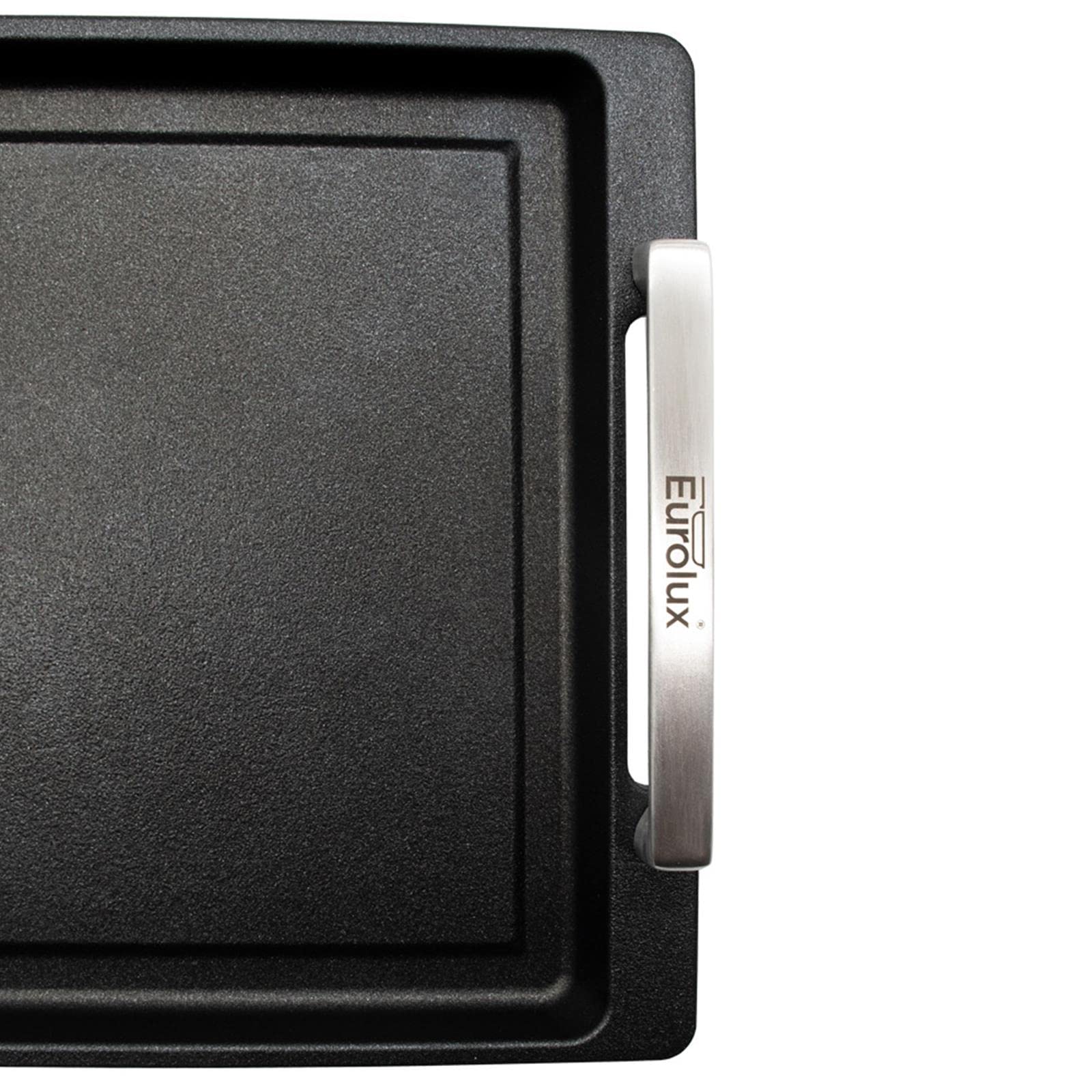 Eurolux Teppanyaki Grillplatte 41 x 24 cm beschichtet Edelstahl-Seitengriffe Induktion Grill Antihaft Made in Germany