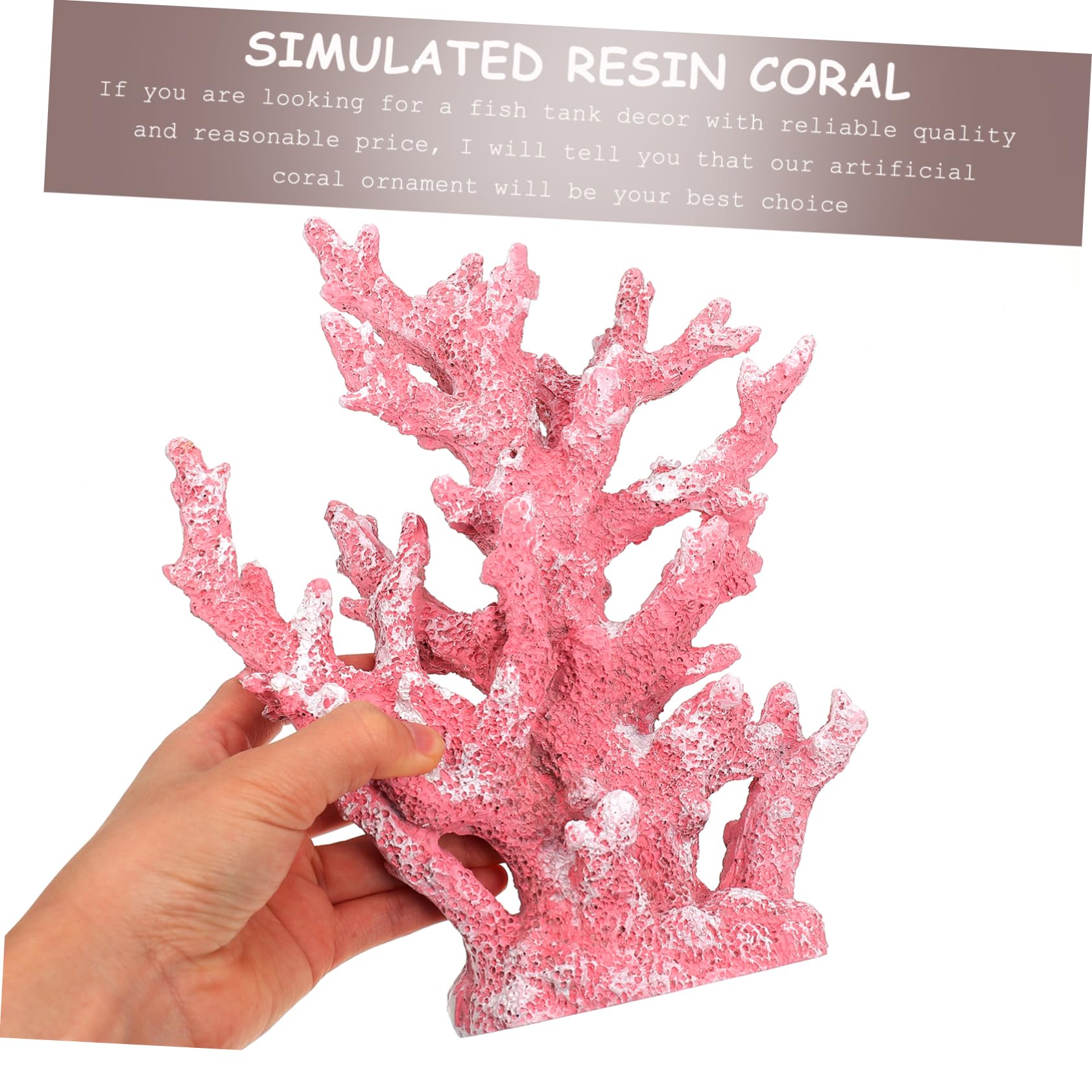 BESPORTBLE Decoración Estilo Mediterráneo de Coral Artificial de Resina Adorno Rosa Fácil de Cuidar para Acuario para Decoración de Peceras