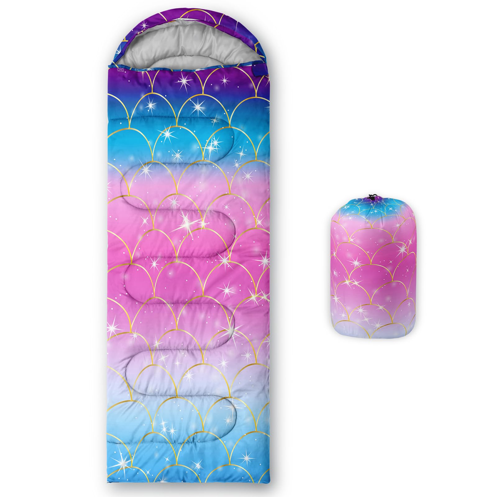 Axolotl Unicorn Sleeping Bag for Kids Boys Girls–Lightweight Warm Cold Weather Sleeping Bags,Waterproof Portable Sleeping Bag with Compression Sack