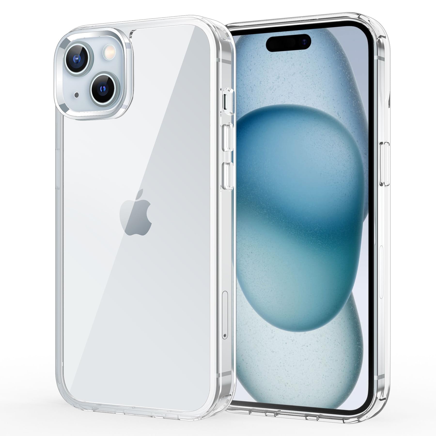 iCatchy for iPhone 15 Plus Case 6.7-Inch, Shockproof Bumper Phone Cover, Anti-Yellowing Clear Back Compatible with iPhone 15 Plus (Clear)