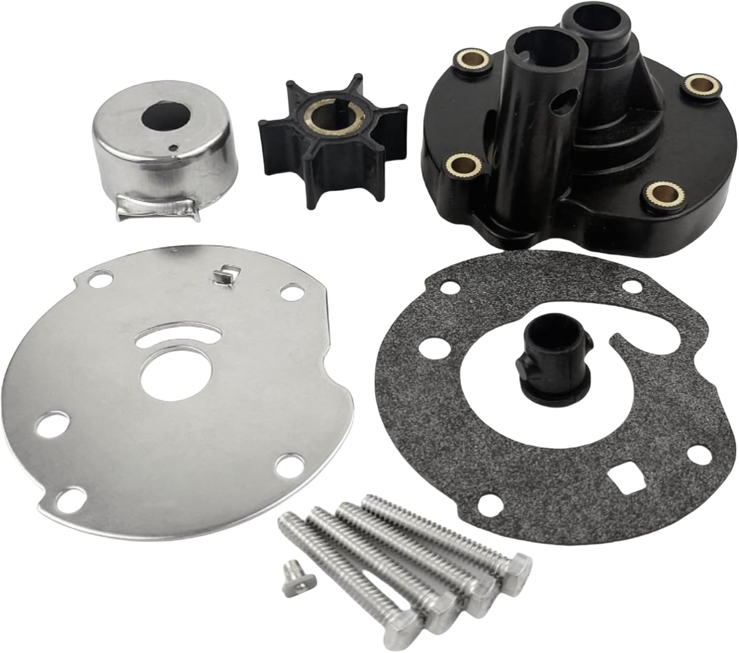 QuickMarine 763758 Outboard Water Pump Repair Kit Replacement Evinrude Johnson OMC 5.5 6 7.5 HP Boat Engine Motors 0763758
